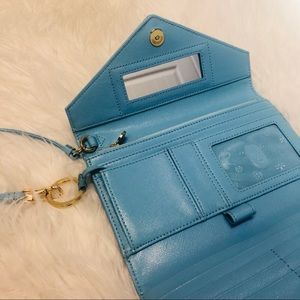 Tory Burch Robinson Light Blue Envelope Wristlet